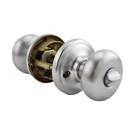 KWIKSET Hancock Knob Entry Door Lock SmartKey with New Chassis with 6AL Latch, RCS Strike Satin Chrome Finish 740H-26DS